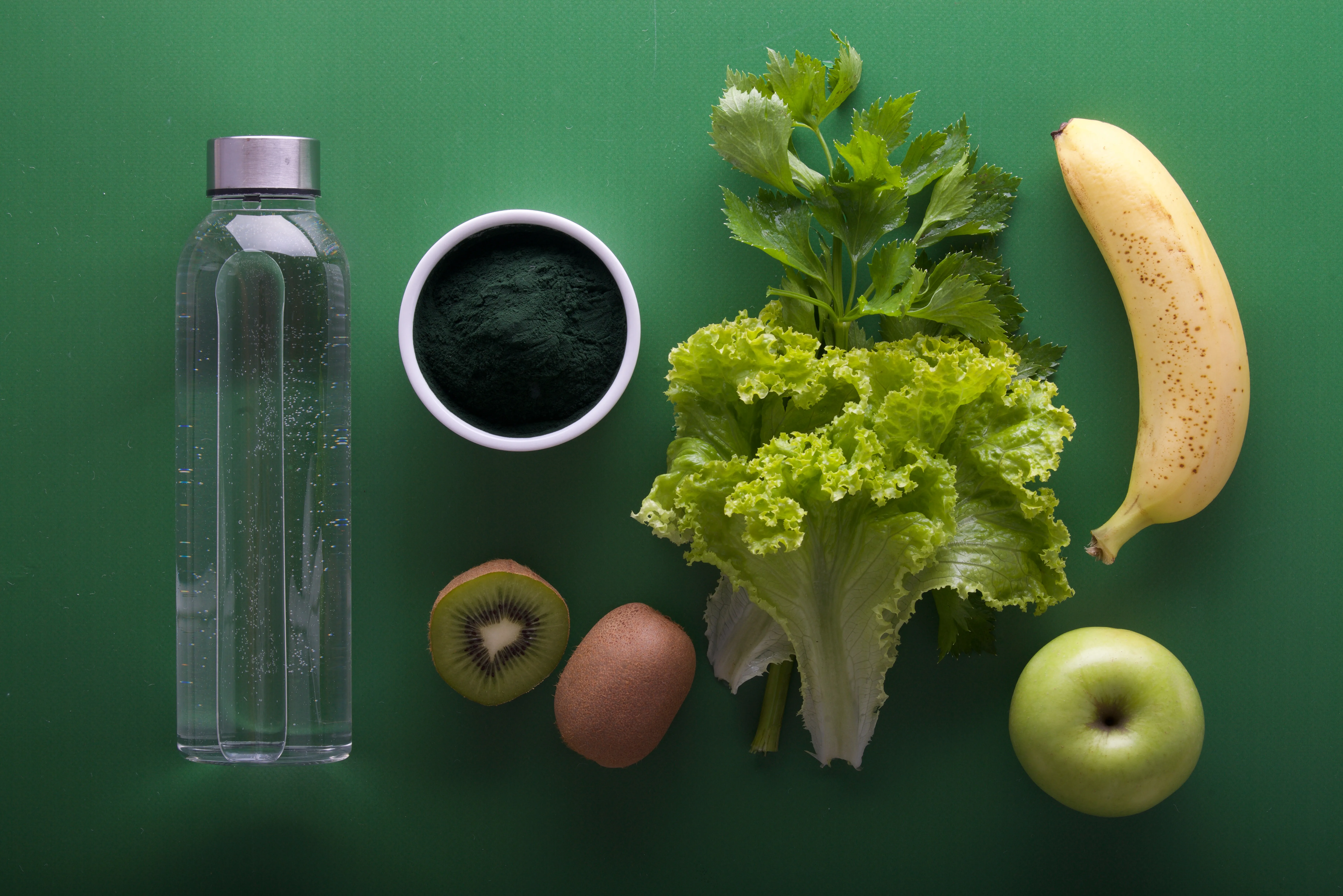 Fruits, Veggies and Water Bottle