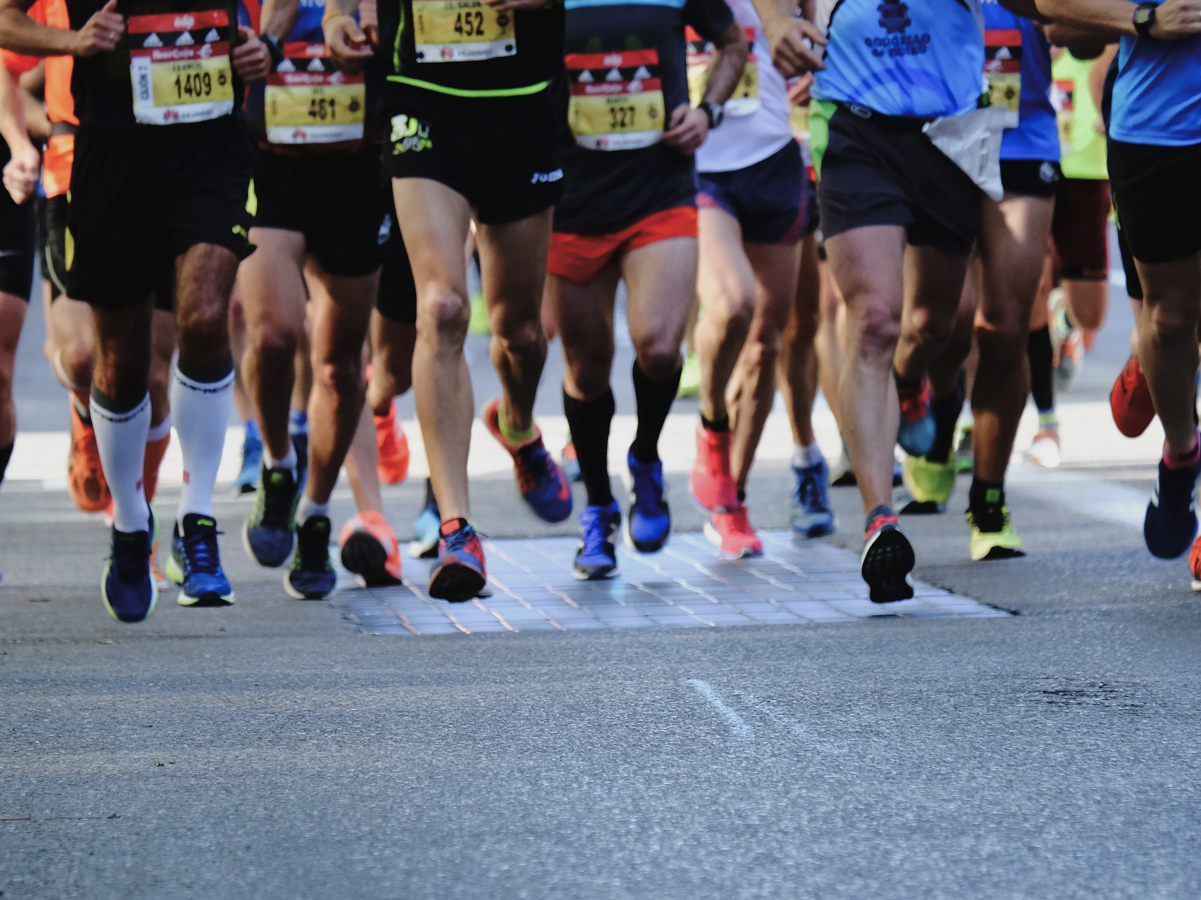 Group of runners in race