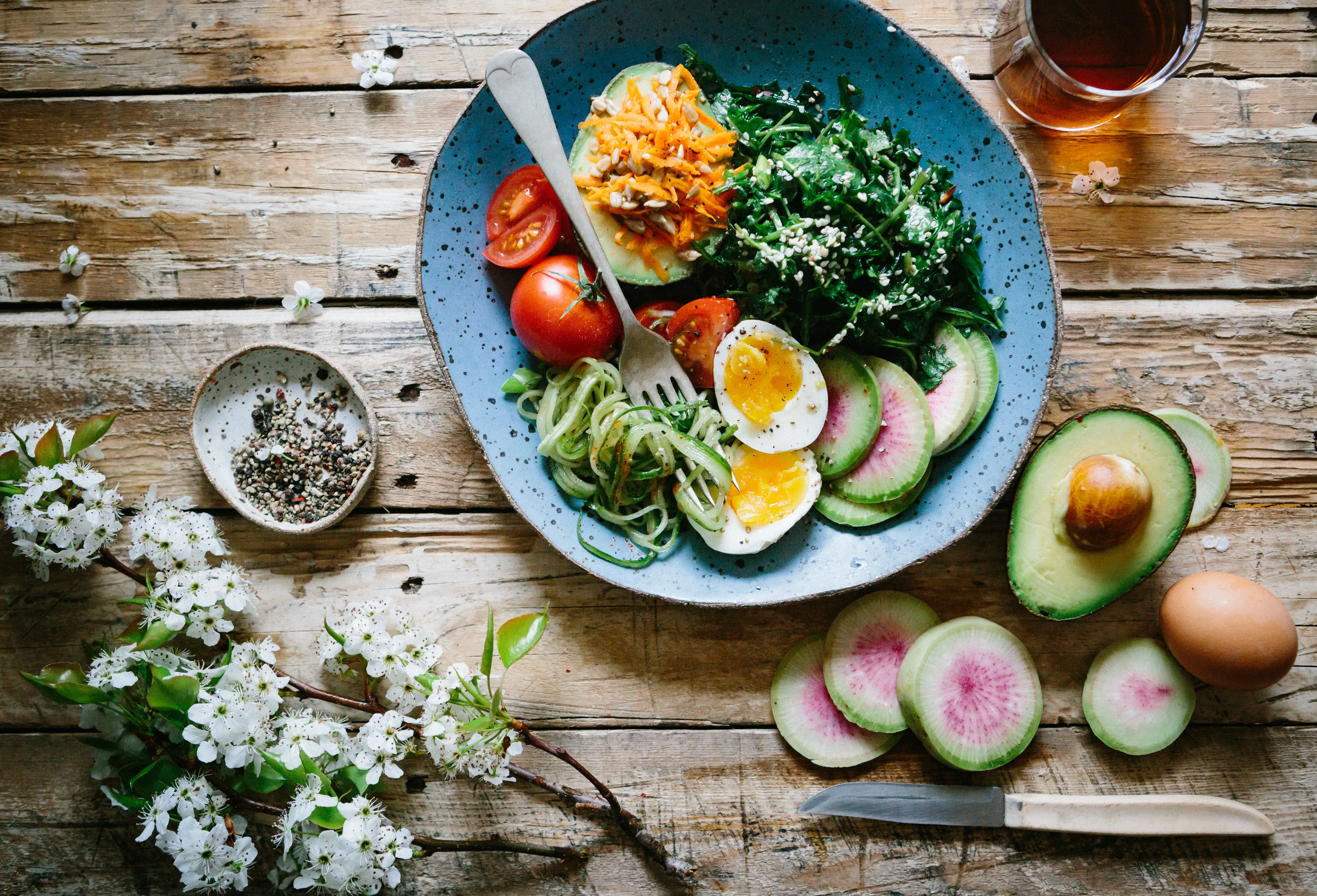 Plate of Vegetables and Egg